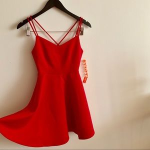 NWT Red Strappy Formal Skater Dress - Prom